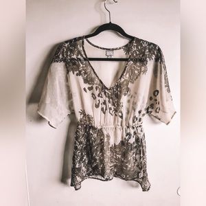 ✨Sold✨Converse Leopard 🐆 Peplum Blouse